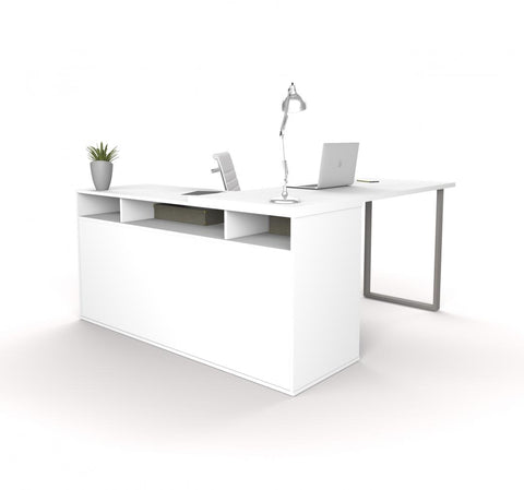 60W L-Shaped Desk with Storage