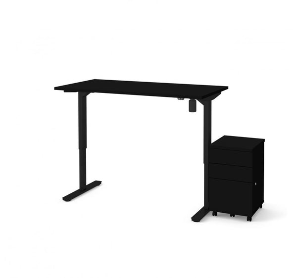 60W x 30D Standing Desk with Assembled Mobile Pedestal