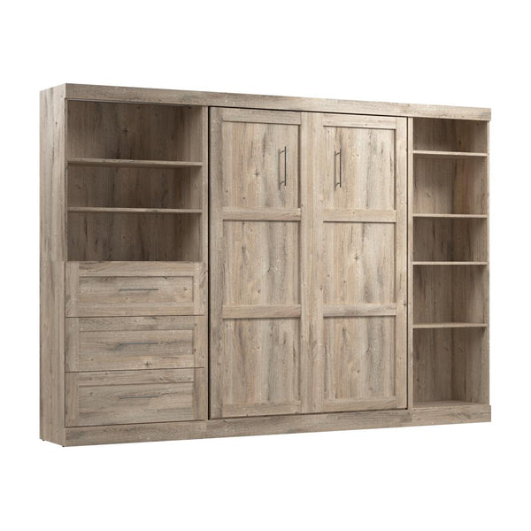 Full Murphy Bed with Shelving and Drawers (120W)