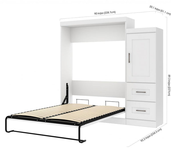 Grand lit escamotable et penderie avec tiroirs (91L)