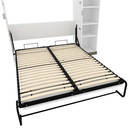 Grand lit escamotable (queen) avec étagère étroite (85L)