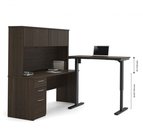 2-Piece set including a standing desk and a desk with hutch