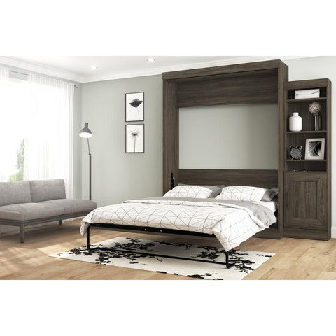 Queen Murphy Bed with Storage Cabinet (87W)
