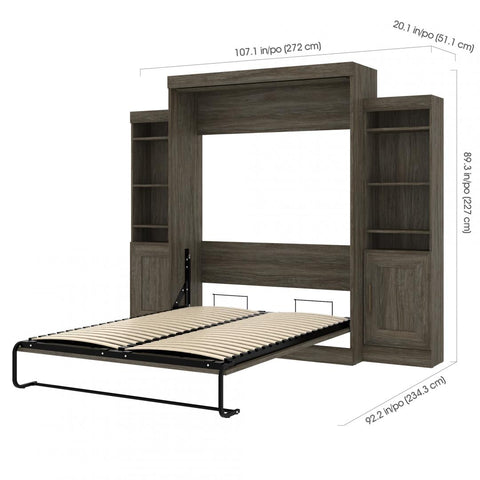 Queen Murphy Bed and 2 Storage Cabinets (108W)