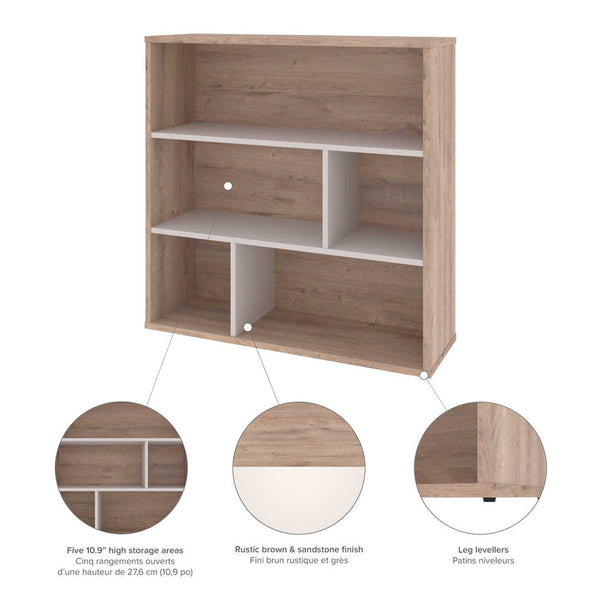 TV Stand with 2 Asymmetrical Shelving Units